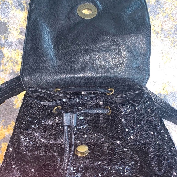 Deux Lux Sequin Mixed Media Backpack - Picture 4 of 8